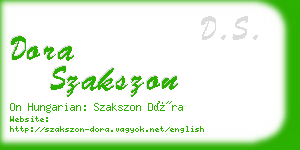 dora szakszon business card